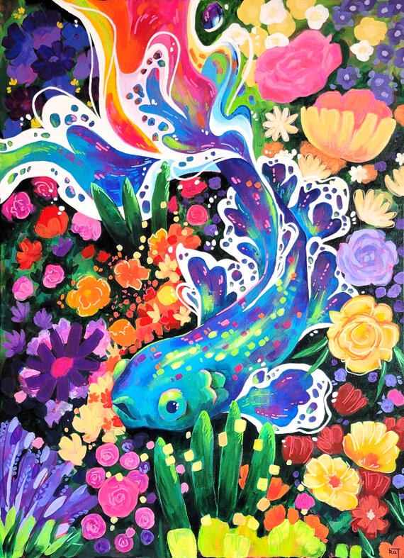 Comme un poisson dans l'eau - Acrylique